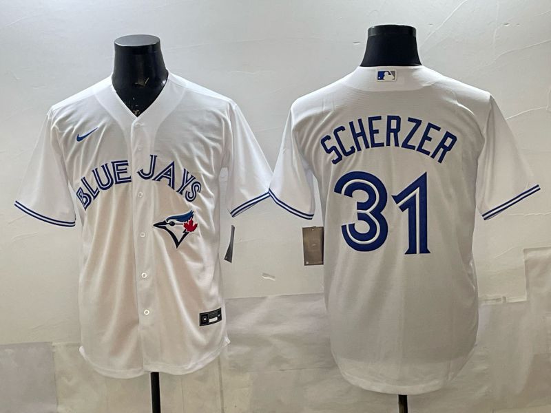 Men 2025 Toronto Blue Jays #31 Scherzer White Game Nike MLB Jersey style 01